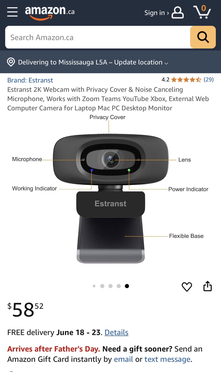 Estranst 2K Webcam