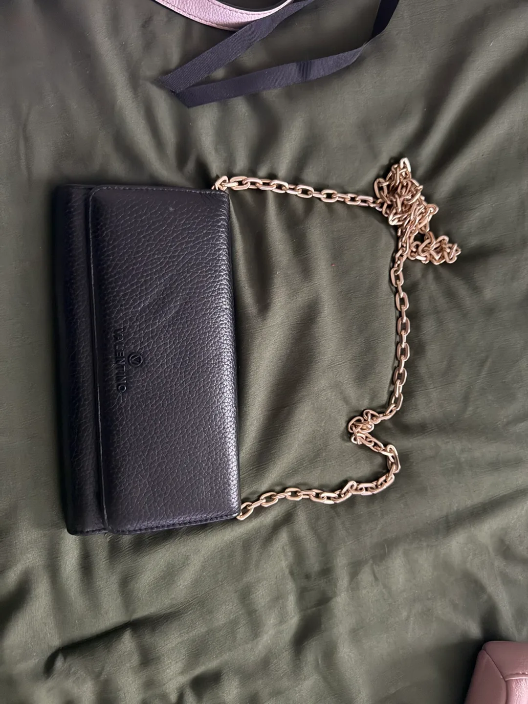 Valentino Black Crossbody Bag – Gold Chain Strap image indicator(2)