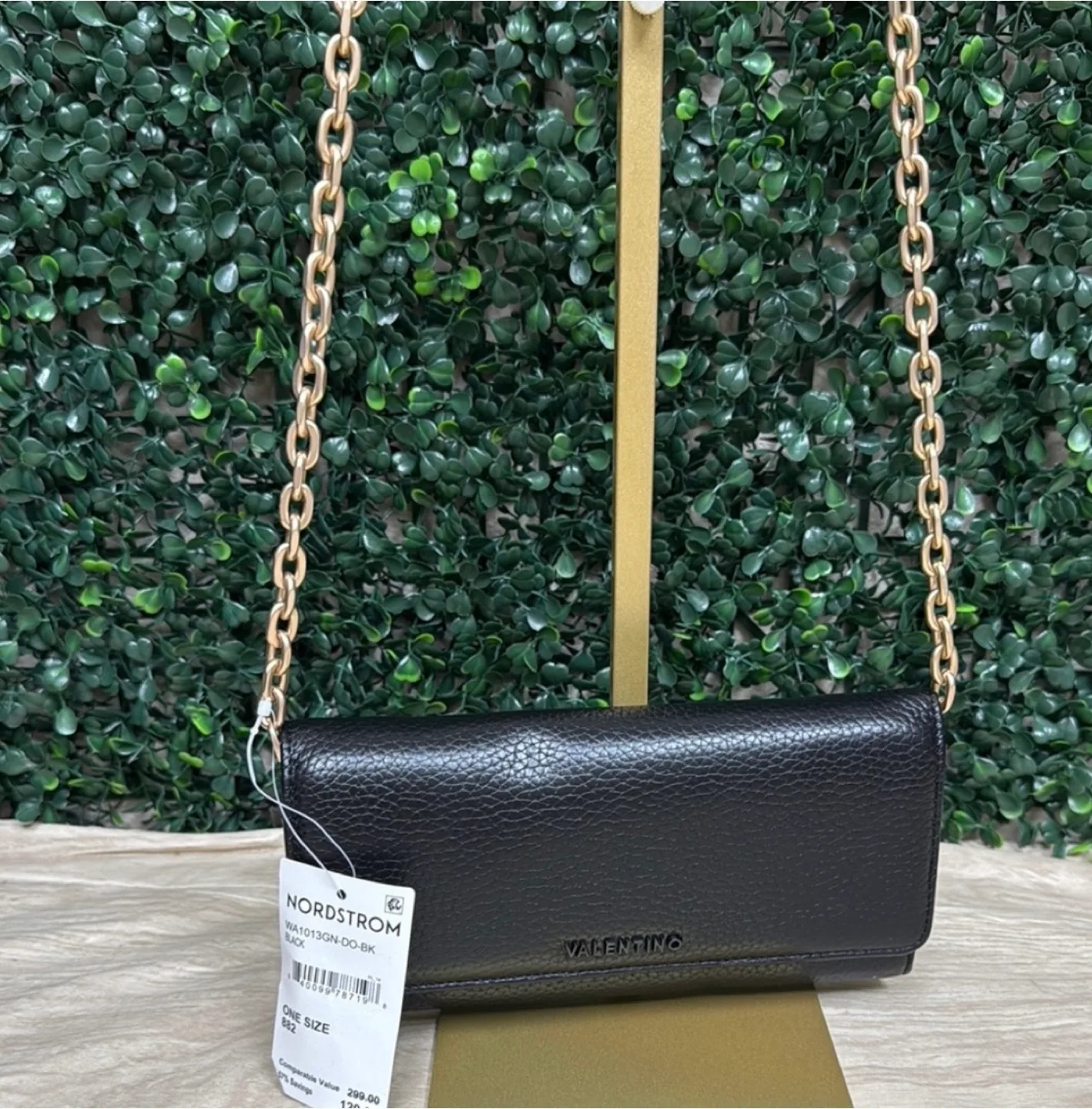 Valentino Black Crossbody Bag – Gold Chain Strap image indicator(4)