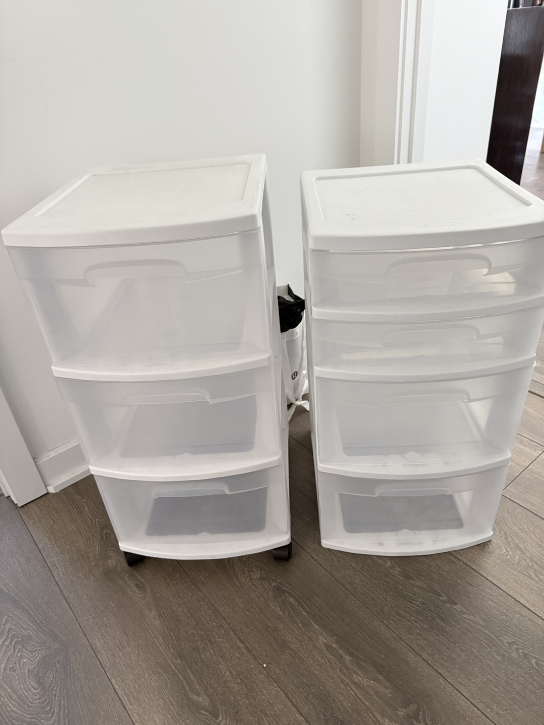 Rolling Plastic Drawer Storage Units