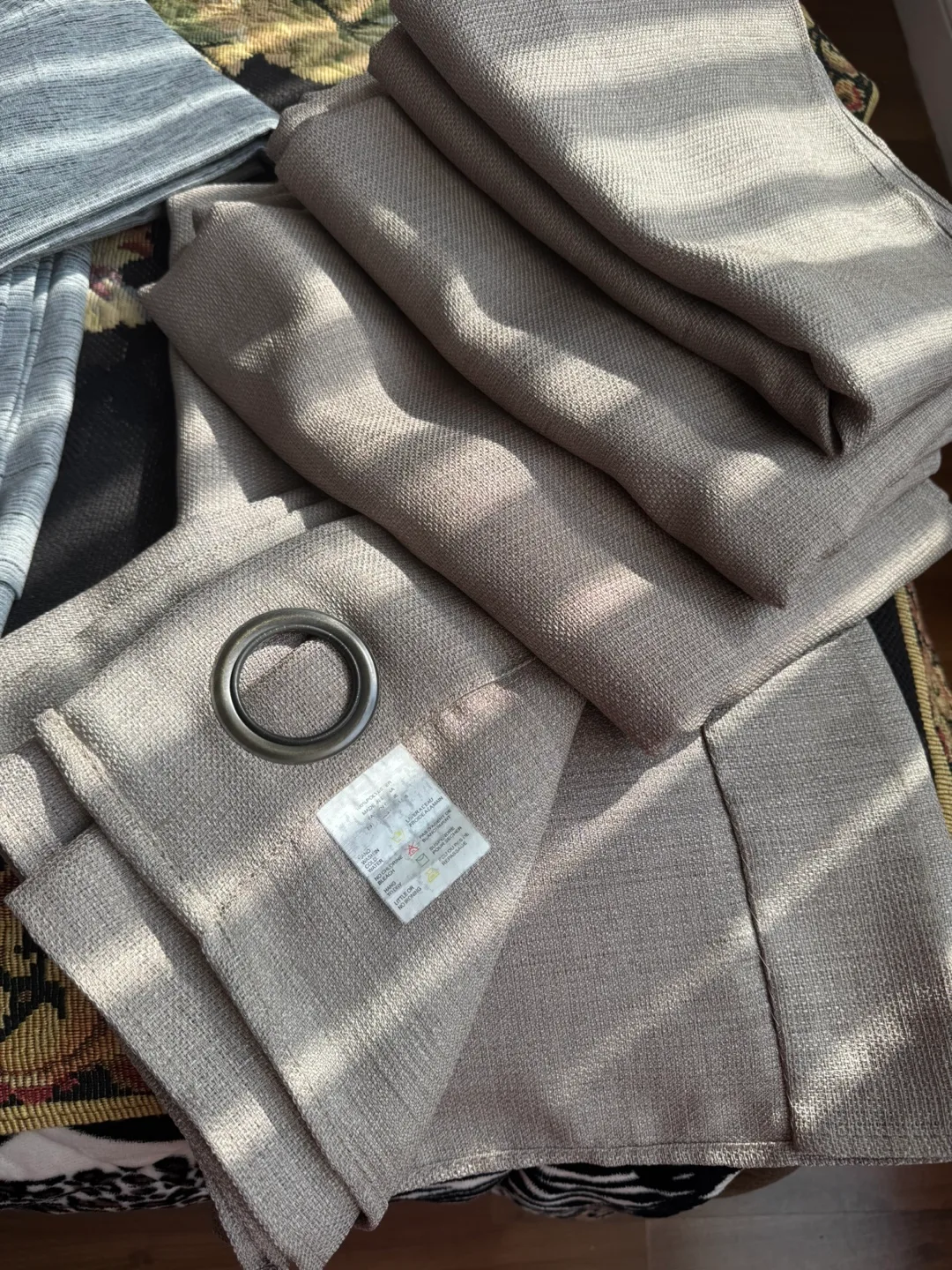 Beige Grommet Curtains thumbnail