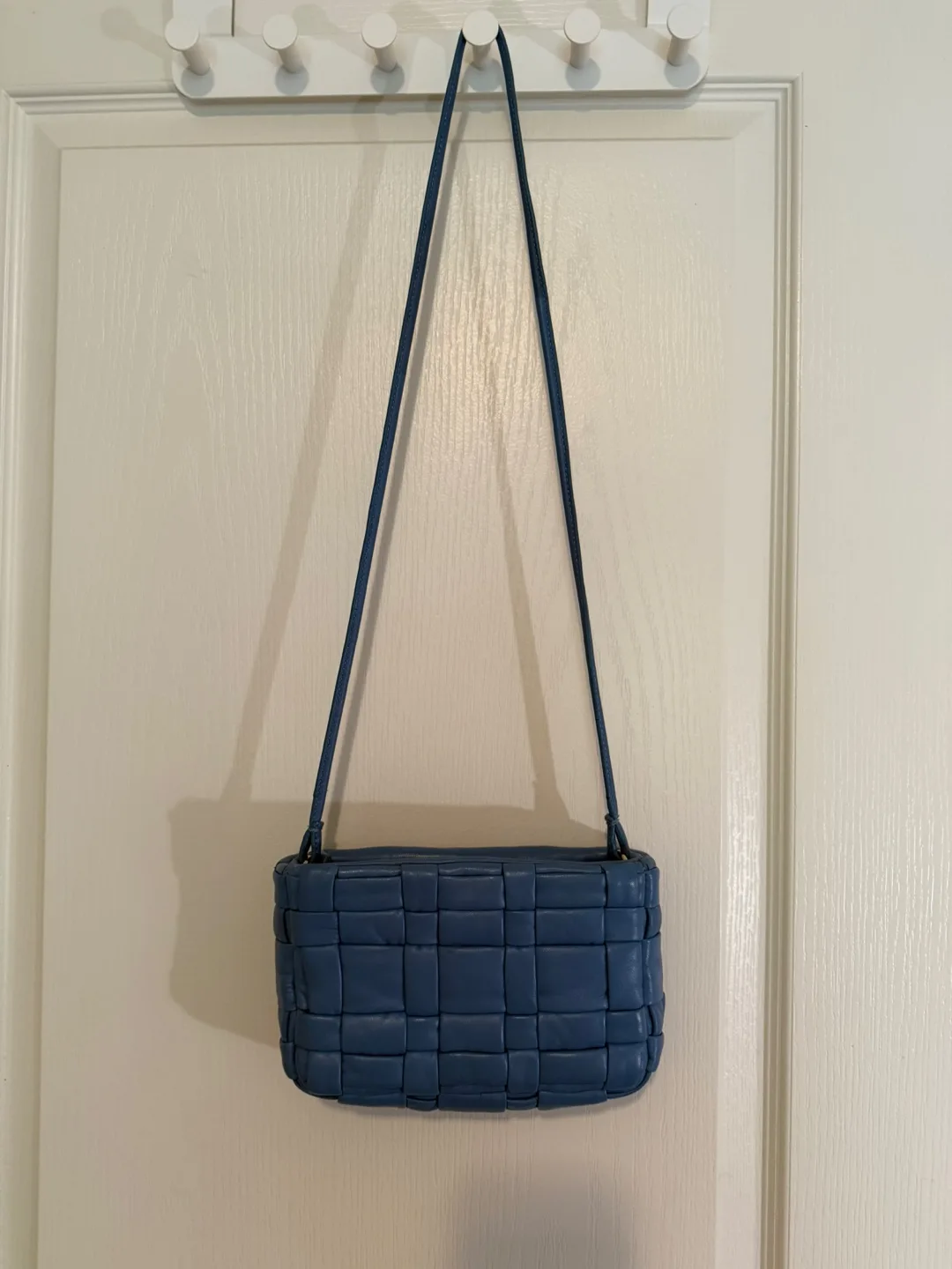 ZARA Blue Woven Shoulder Bag 100% leather image indicator(4)