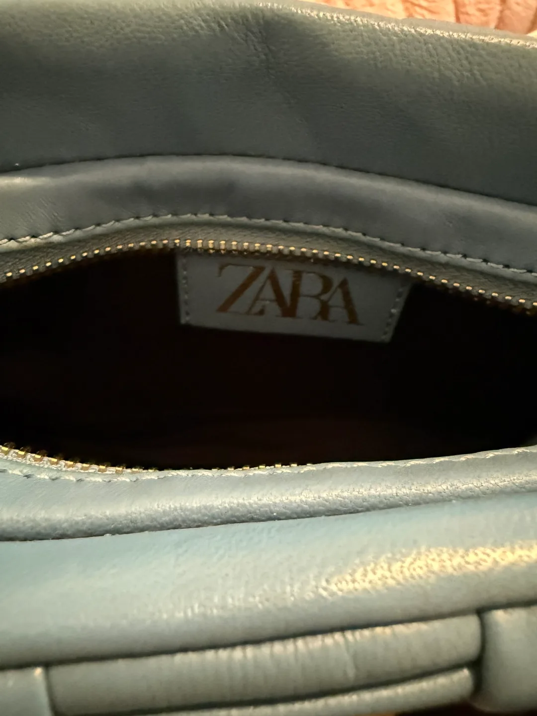 ZARA Blue Woven Shoulder Bag 100% leather image indicator(6)