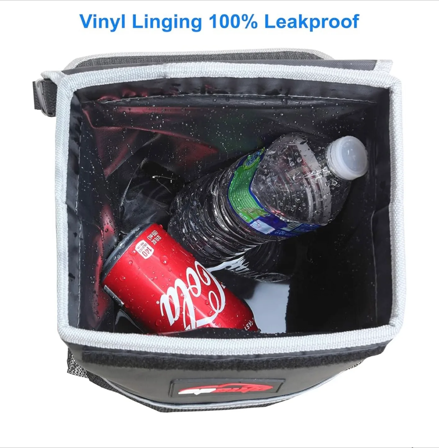 NEW Waterproof Car Trash Can with Lid and Storage Pockets, Black image indicator(6)