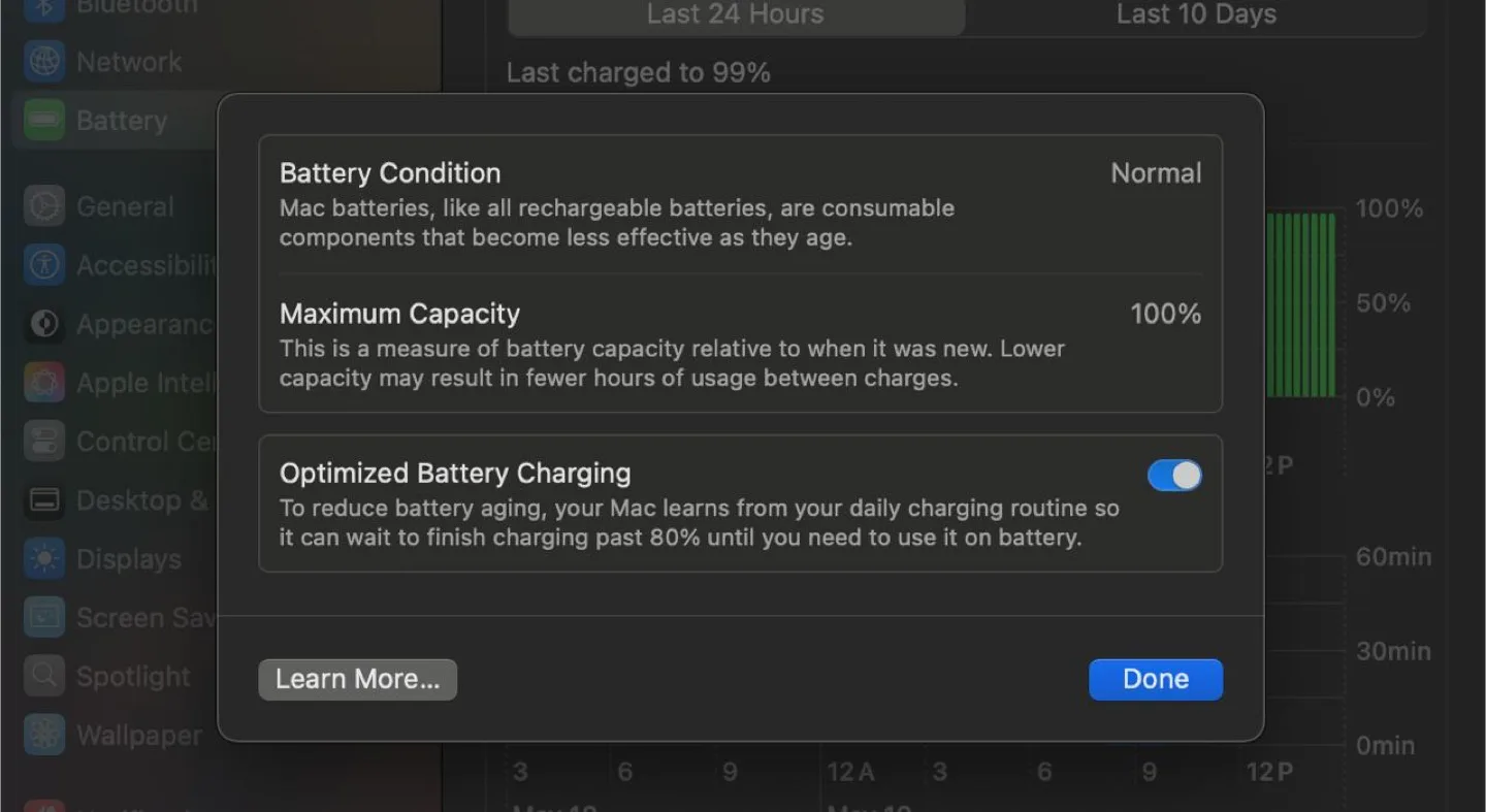 MacBook Pro M2 – AppleCare+ 2026, 100% Battery image indicator(5)