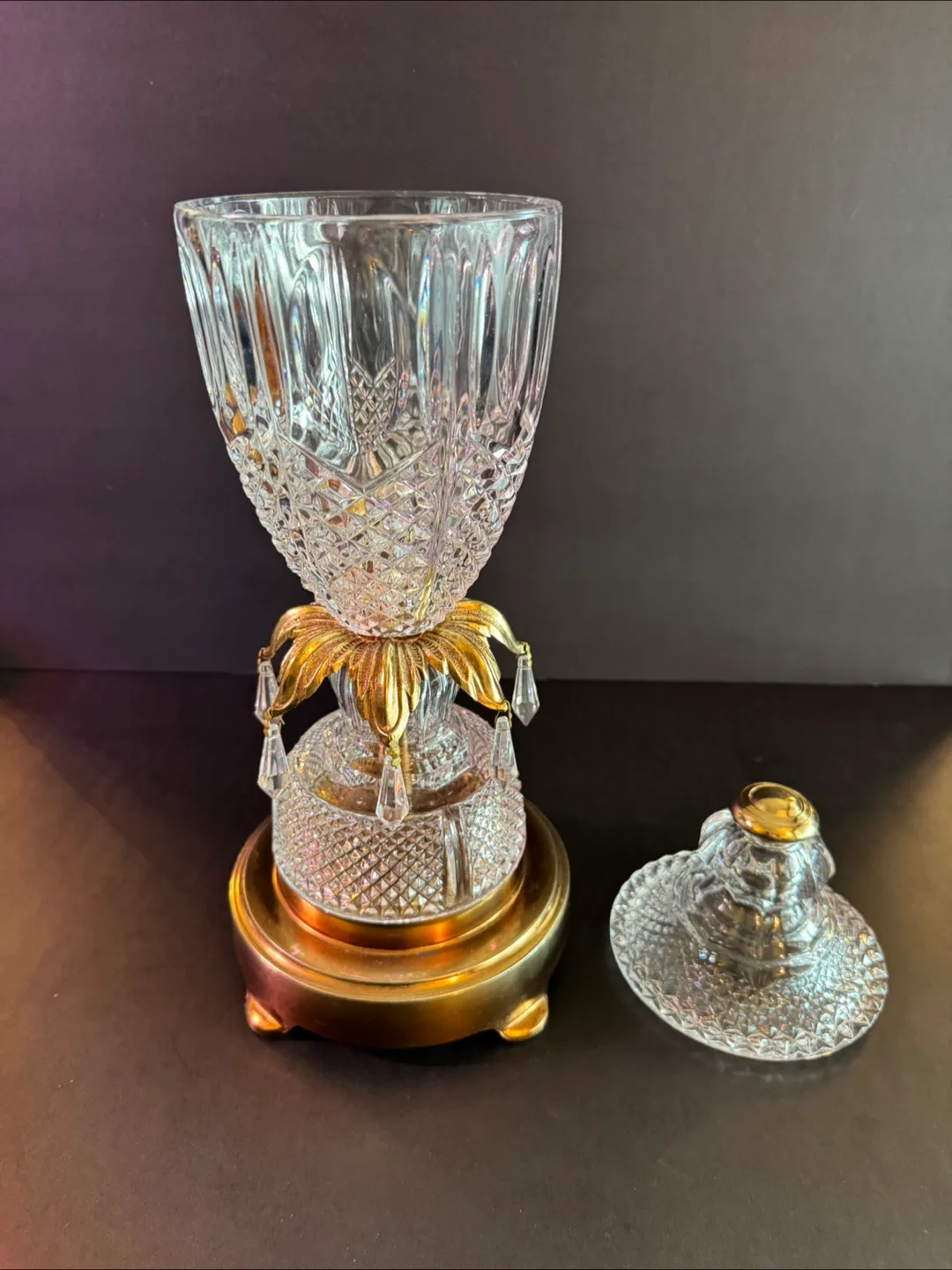 Vintage Crystal Candy Dish with Lid image indicator(2)