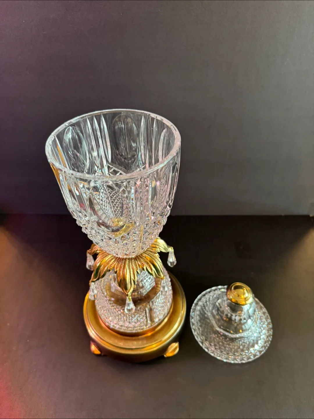 Vintage Crystal Candy Dish with Lid image indicator(4)