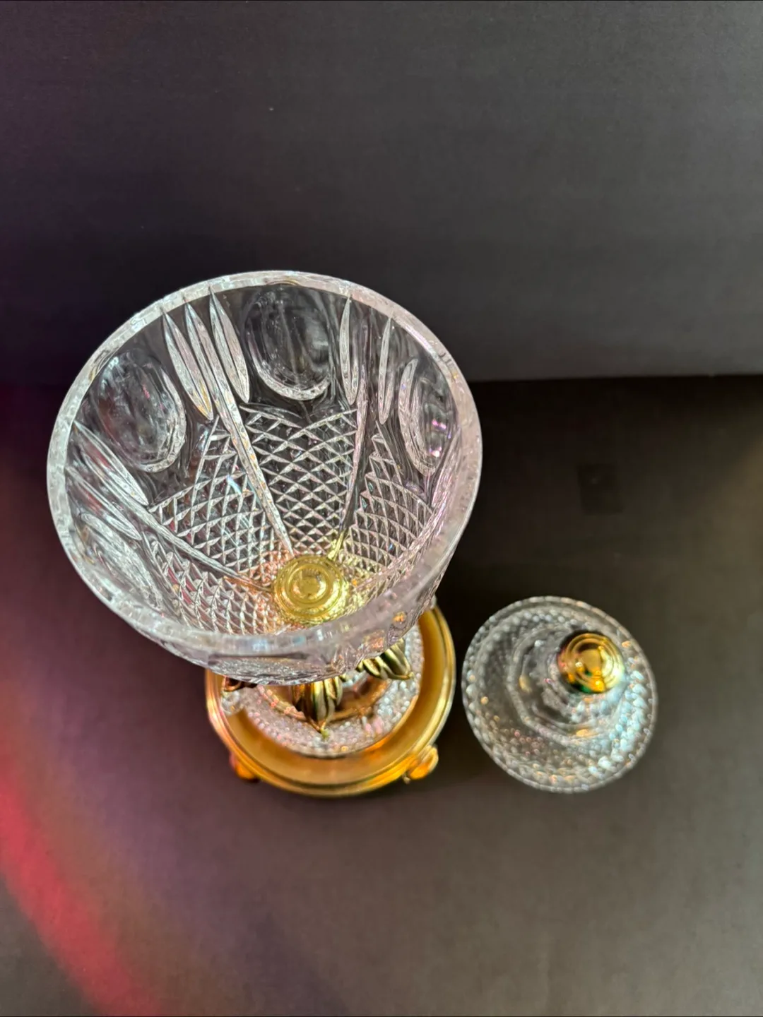 Vintage Crystal Candy Dish with Lid image indicator(3)