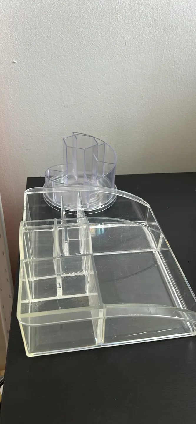 2 Clear Acrylic Desk Organizers thumbnail