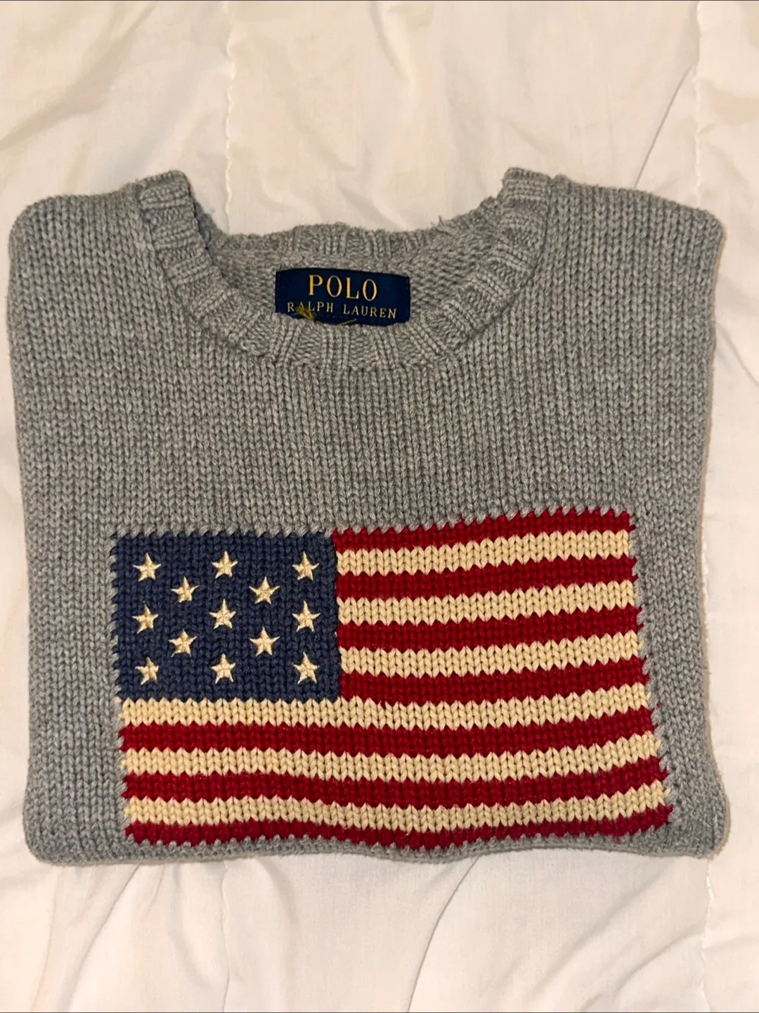 Sweater with graphic and off-shoulder (polo) thumbnail