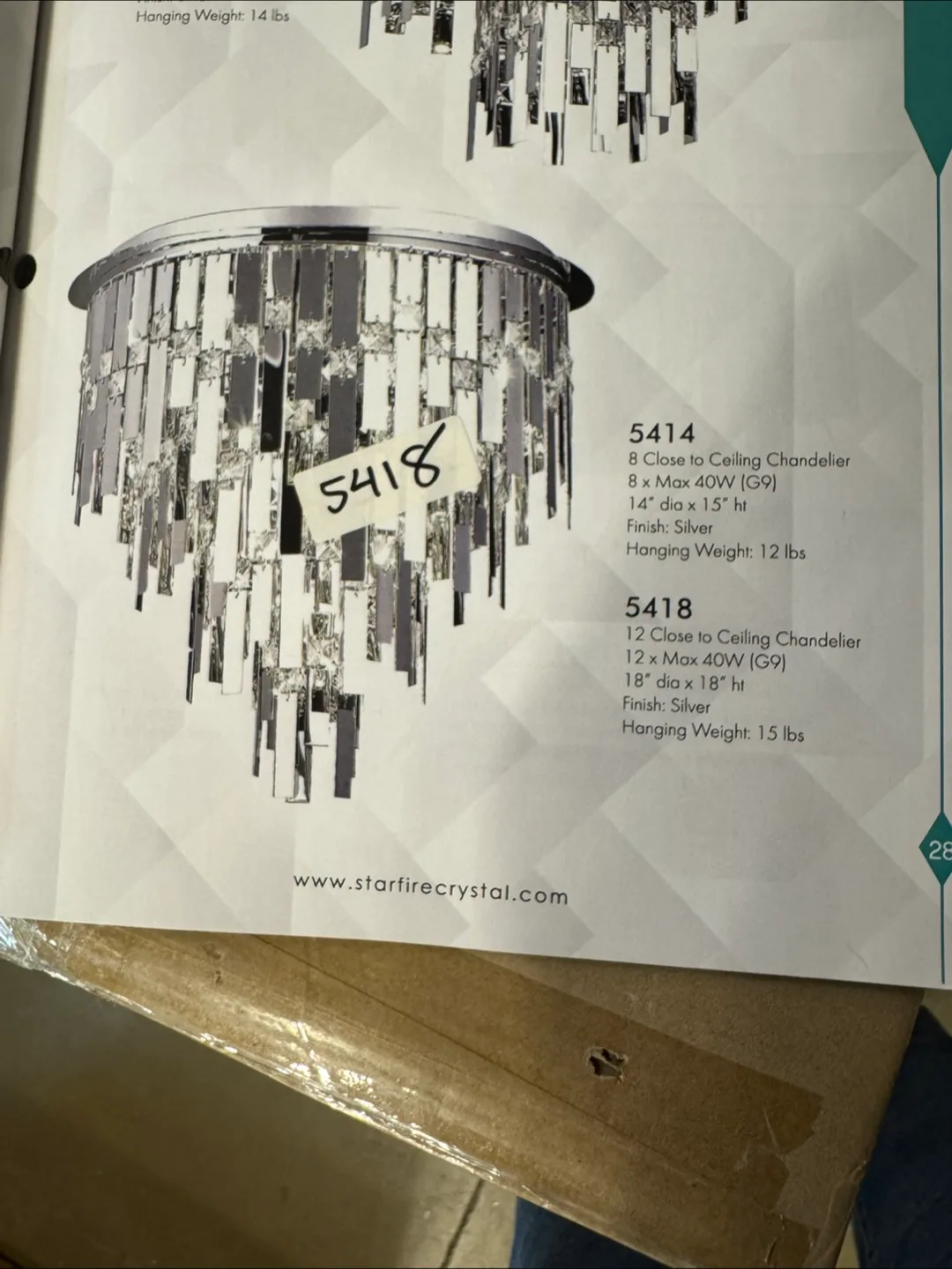Ceiling Chandelier - Silver Finish thumbnail
