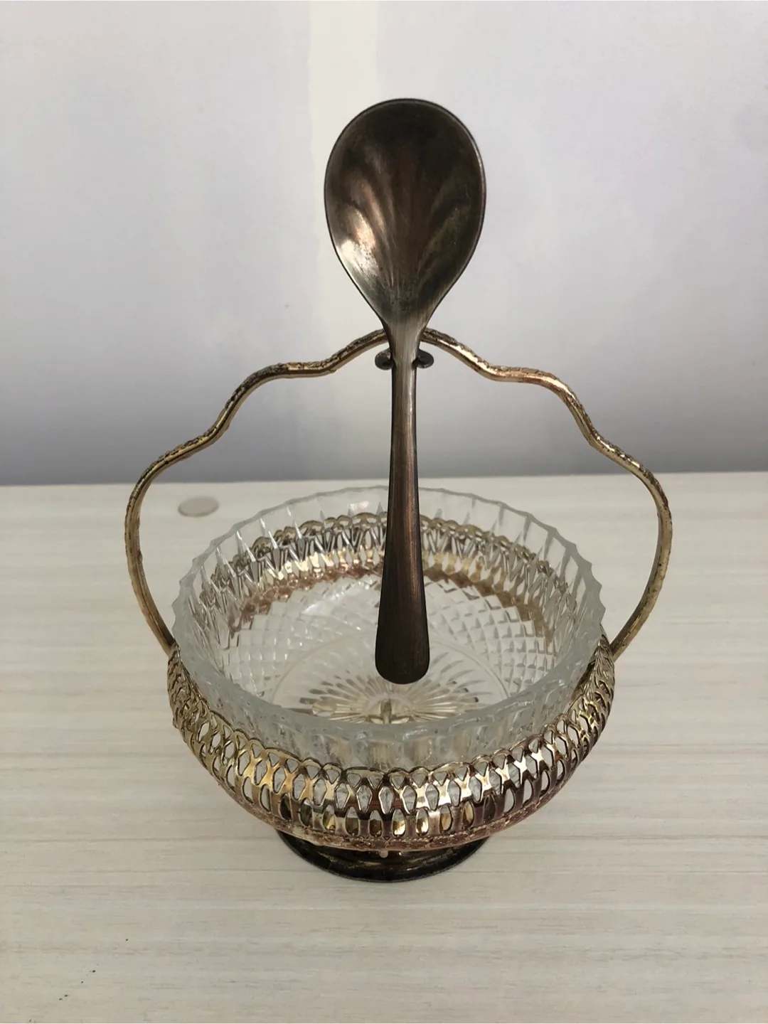 Vintage MAYELL Sugar Bowl with Spoon image indicator(2)