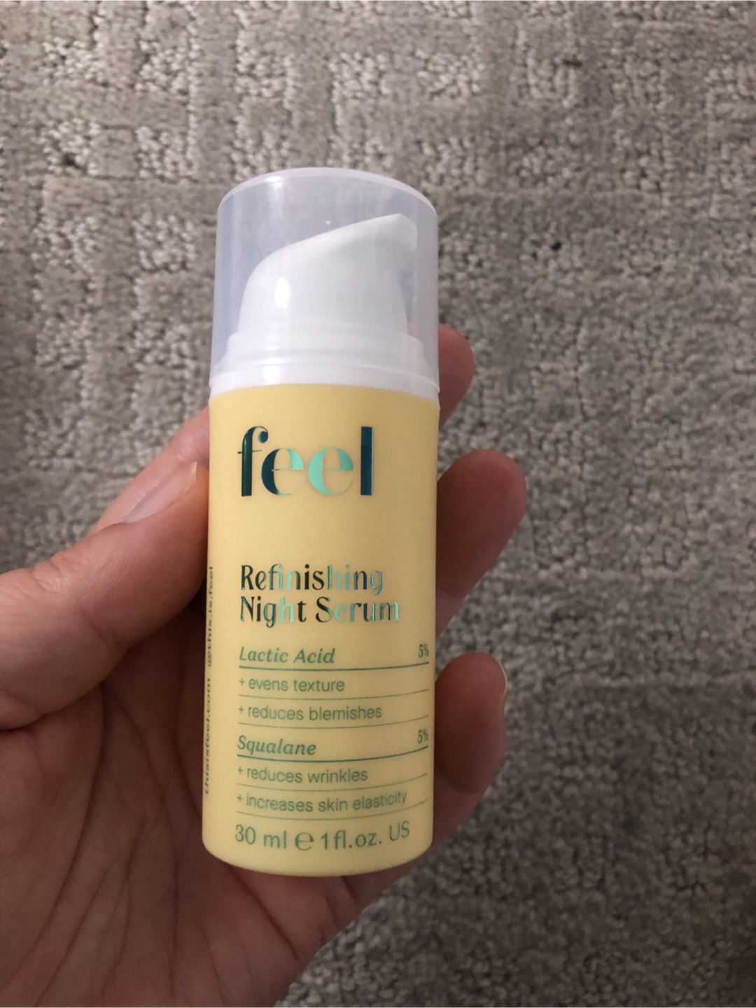 Feel refinishing night serum 1oz with lactic acid and squalane