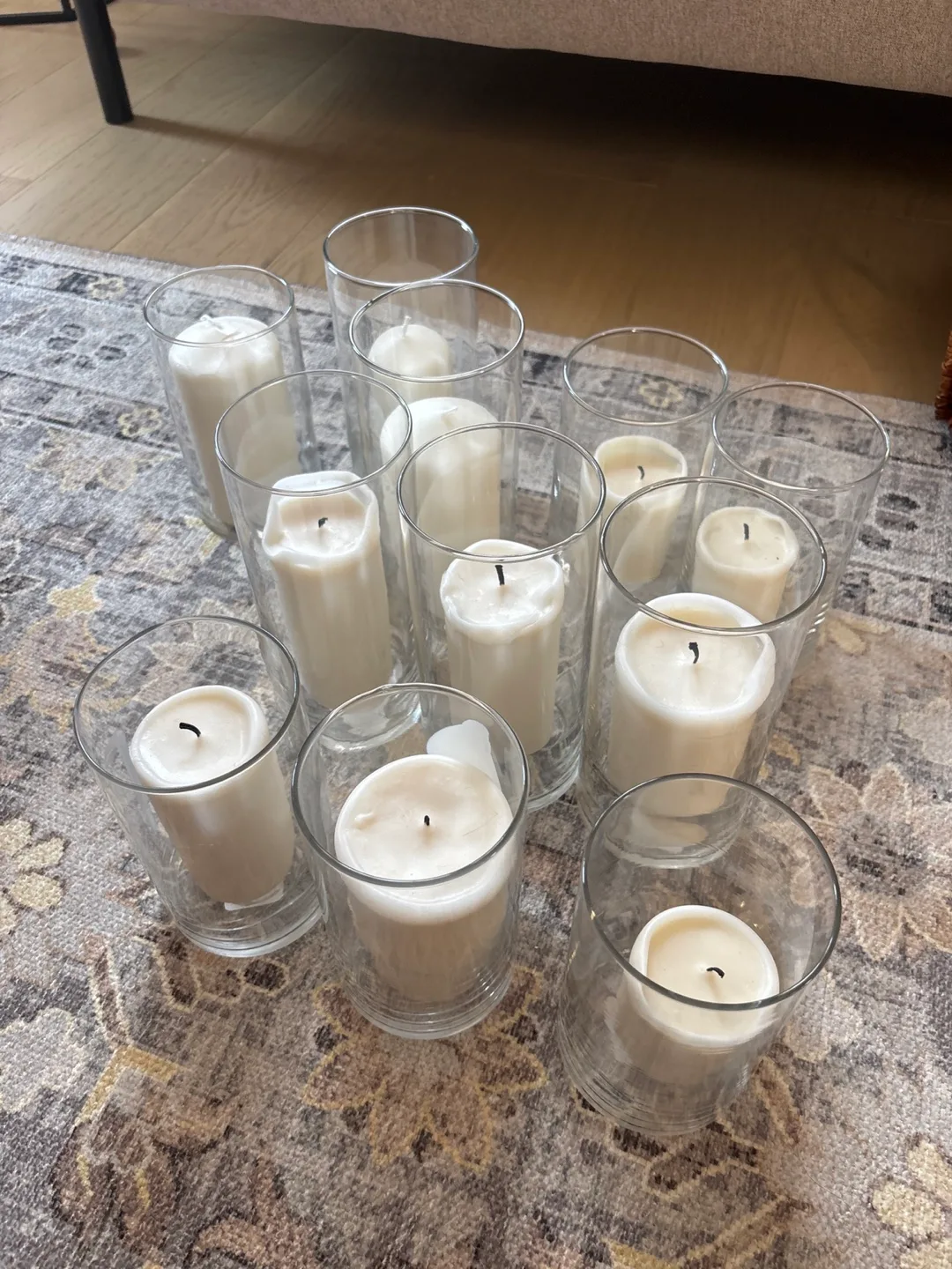 Assorted long candles and holder thumbnail