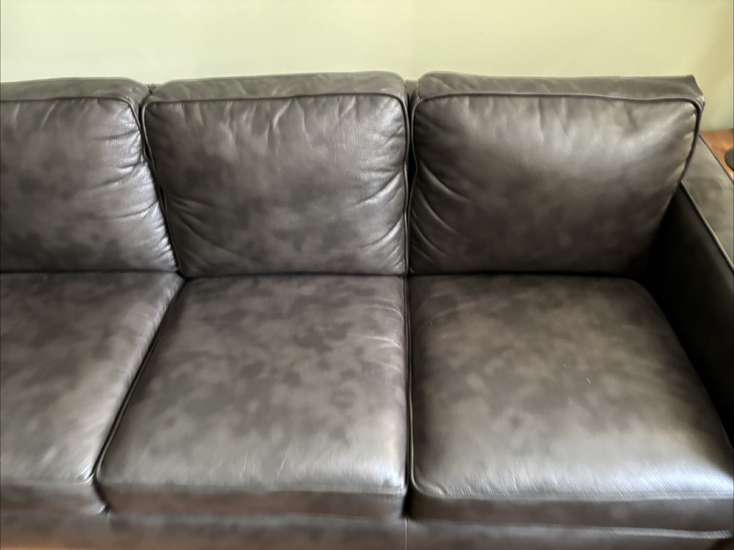 Dark Grey Leather Sofa - photo 4