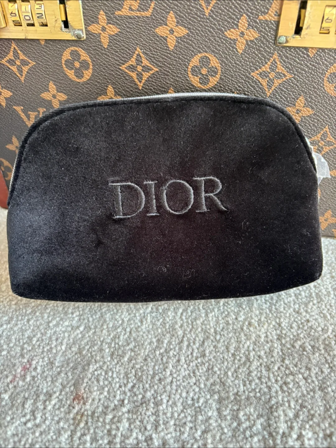 Dior Black Velvet Pouch thumbnail