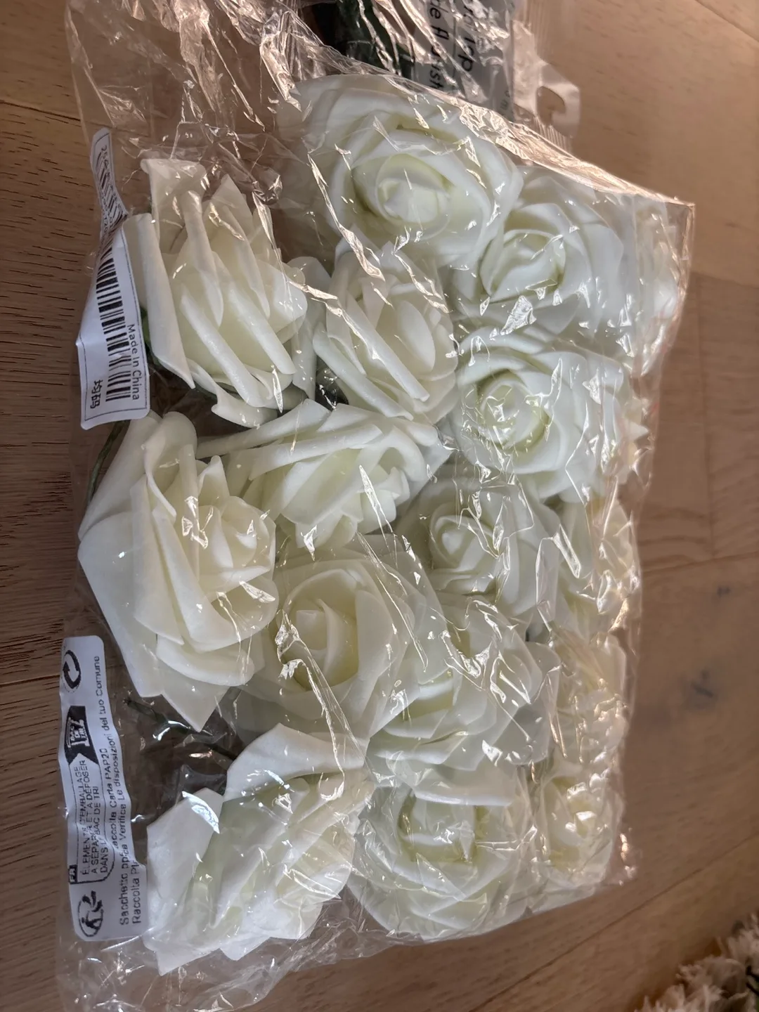 White Artificial Roses - foam thumbnail