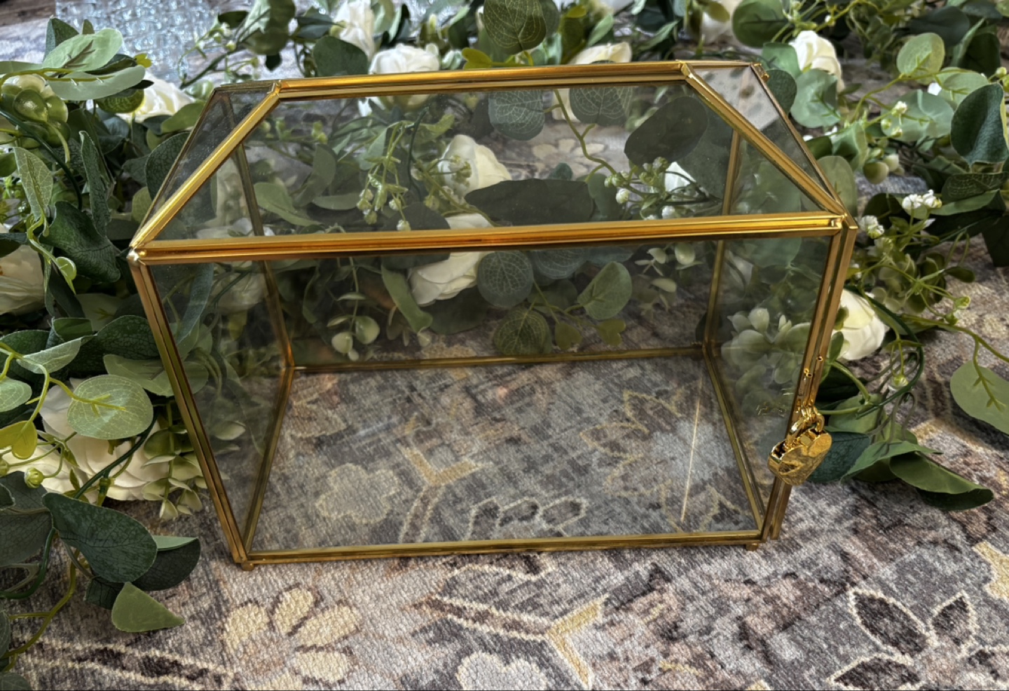 Gold Glass Card Box