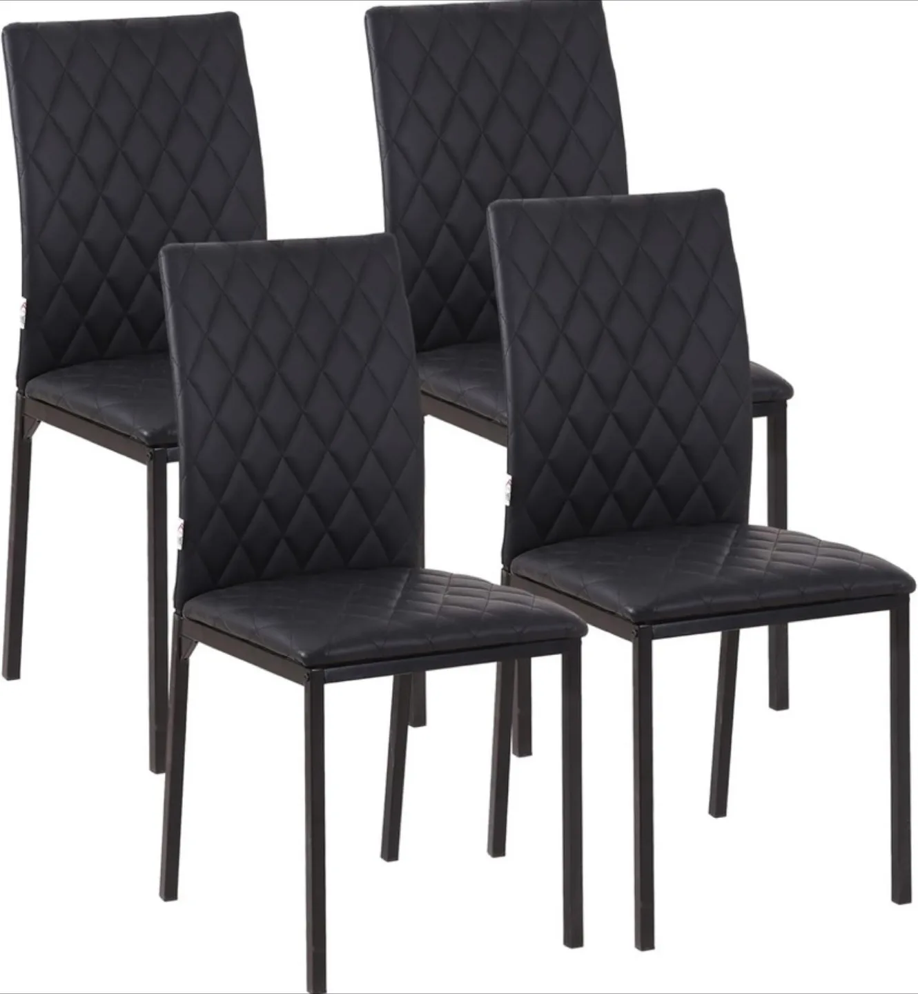 BLACK MODERN DINING CHAIRS SET OF 4 thumbnail