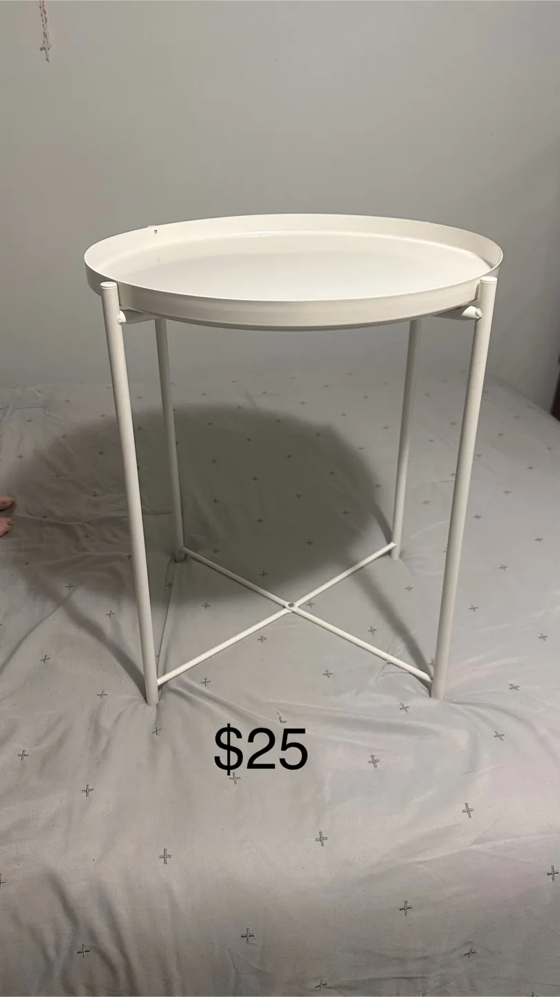 White side table $25 thumbnail