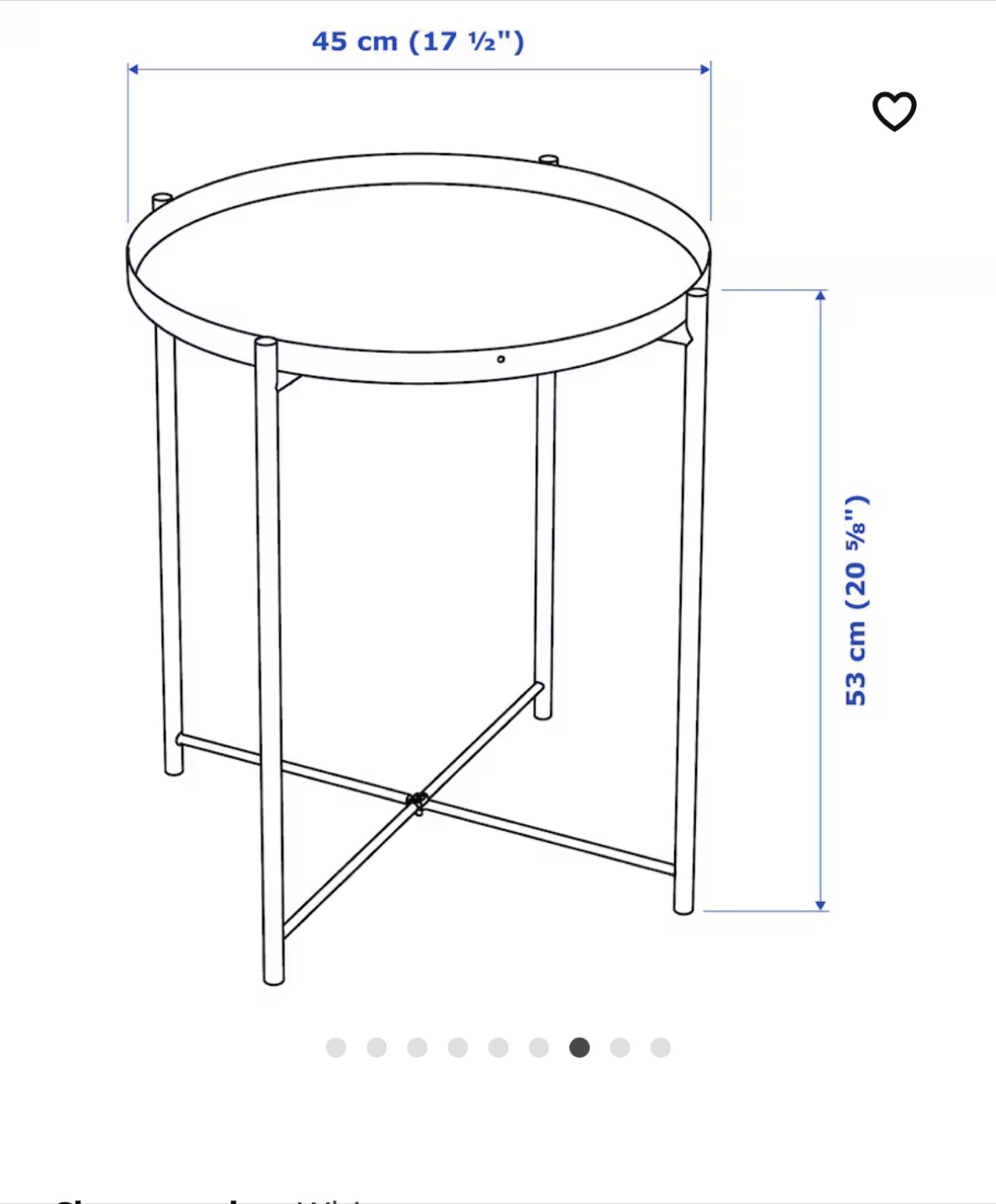 White side table $25 - photo 2