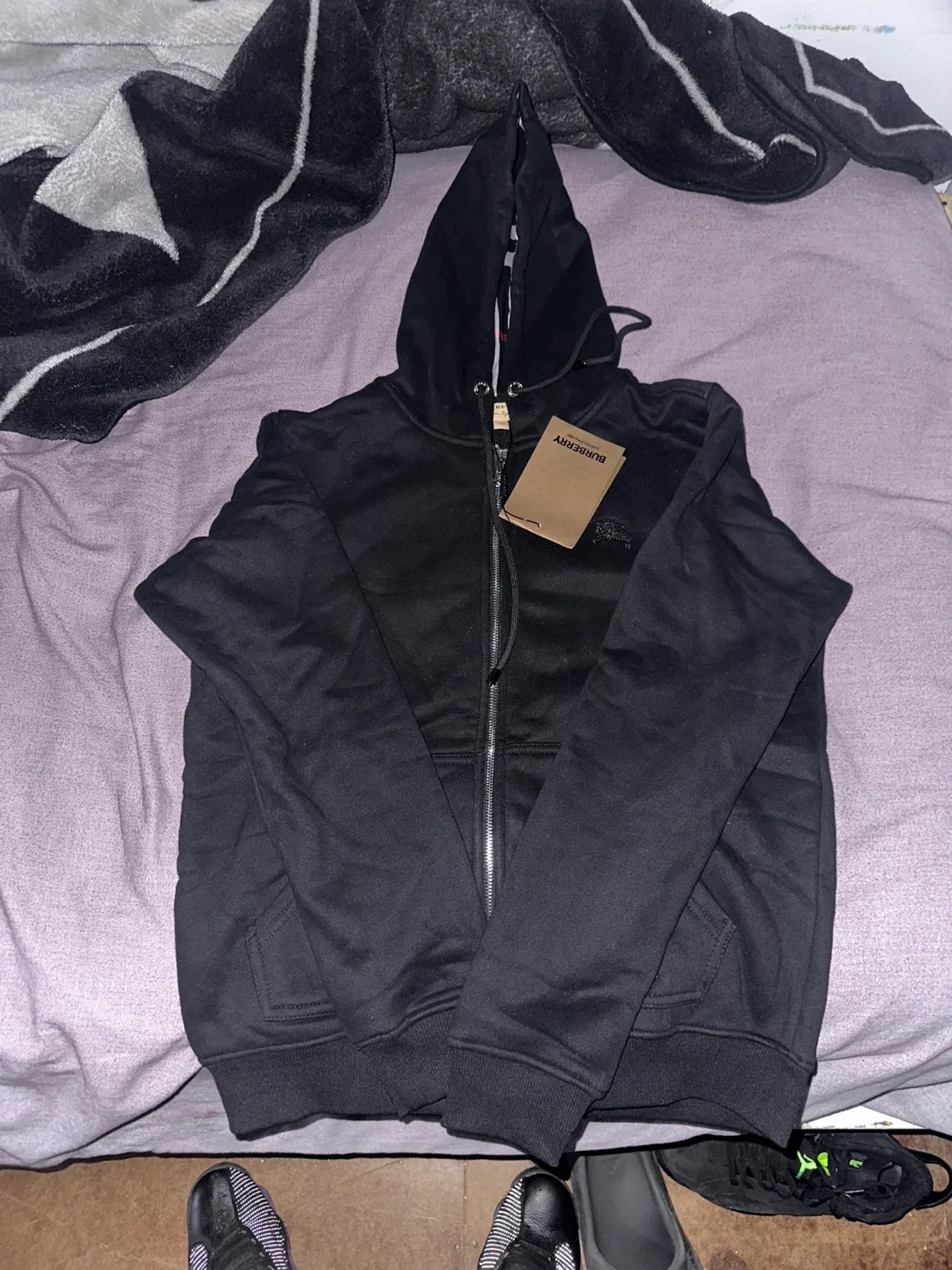 Burberry Black Zip Up Hoodie thumbnail