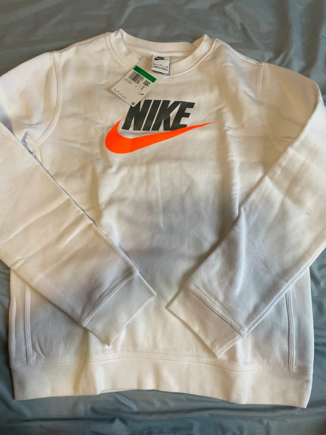 Nike White Crew Neck Sweatshirt thumbnail