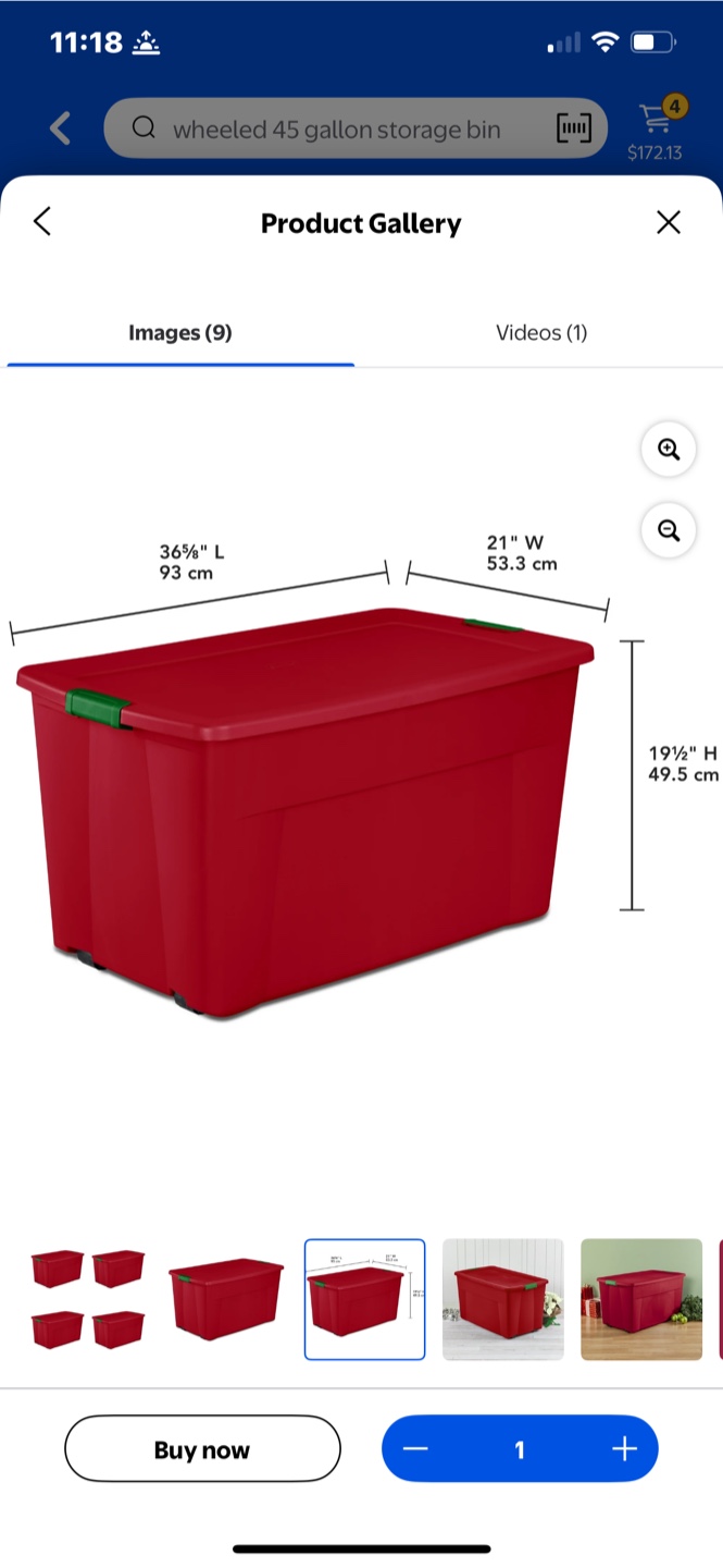 Sterilite Red Storage Bins (3) - photo 3