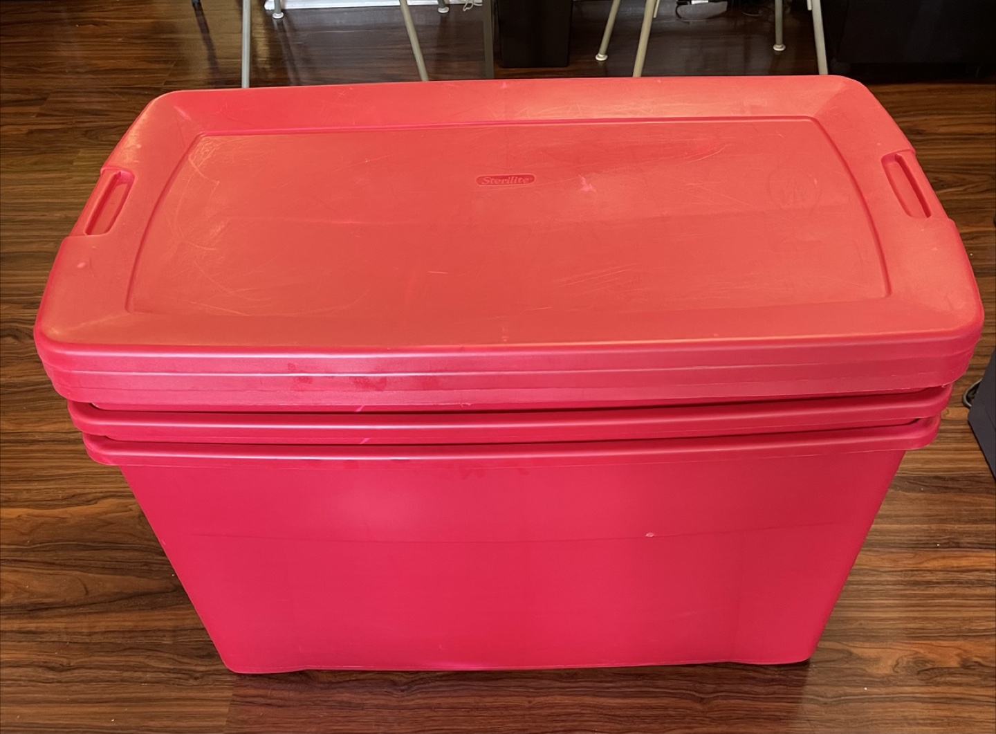 Sterilite Red Storage Bins (3)