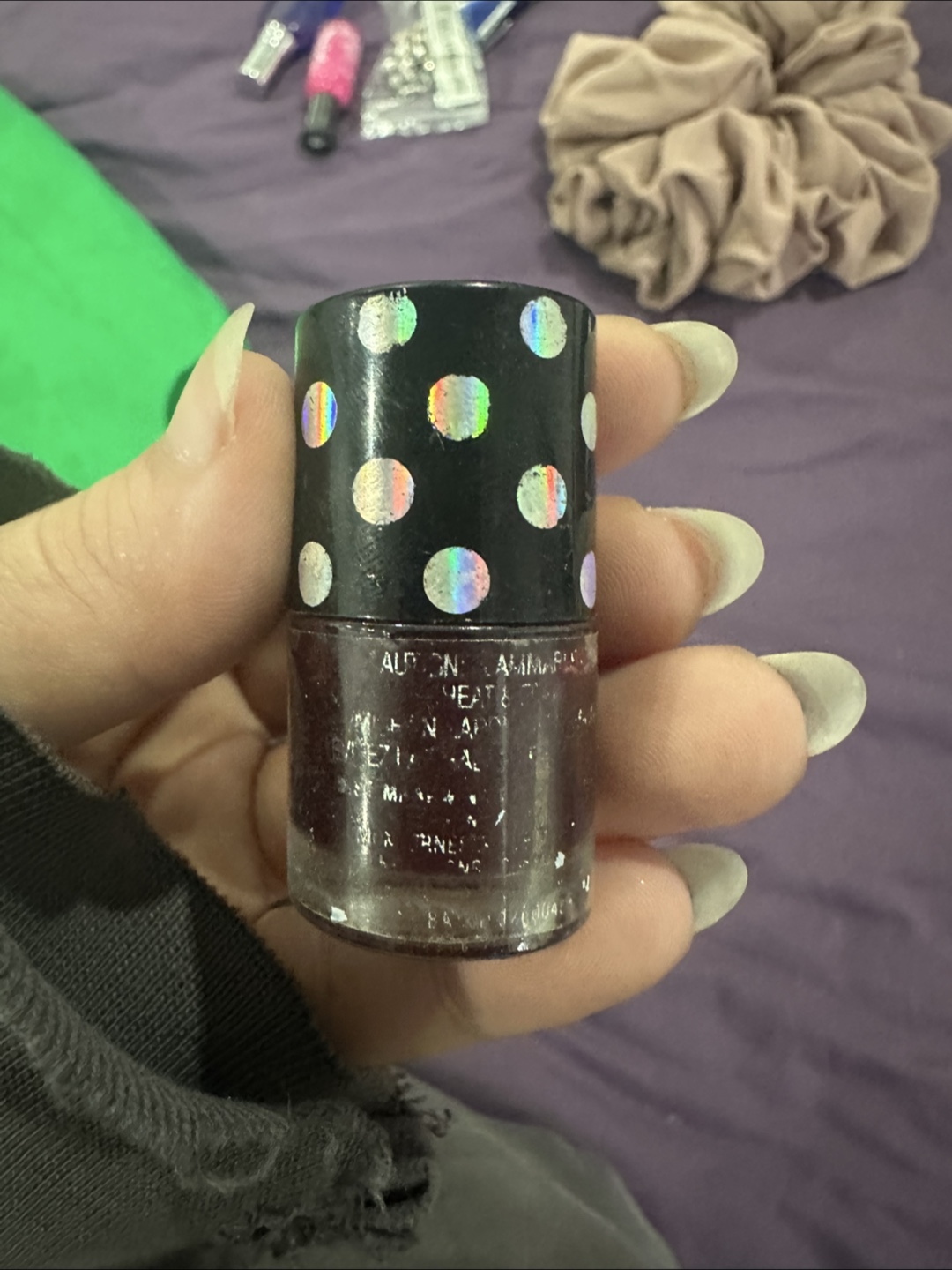 Wine red nail polish