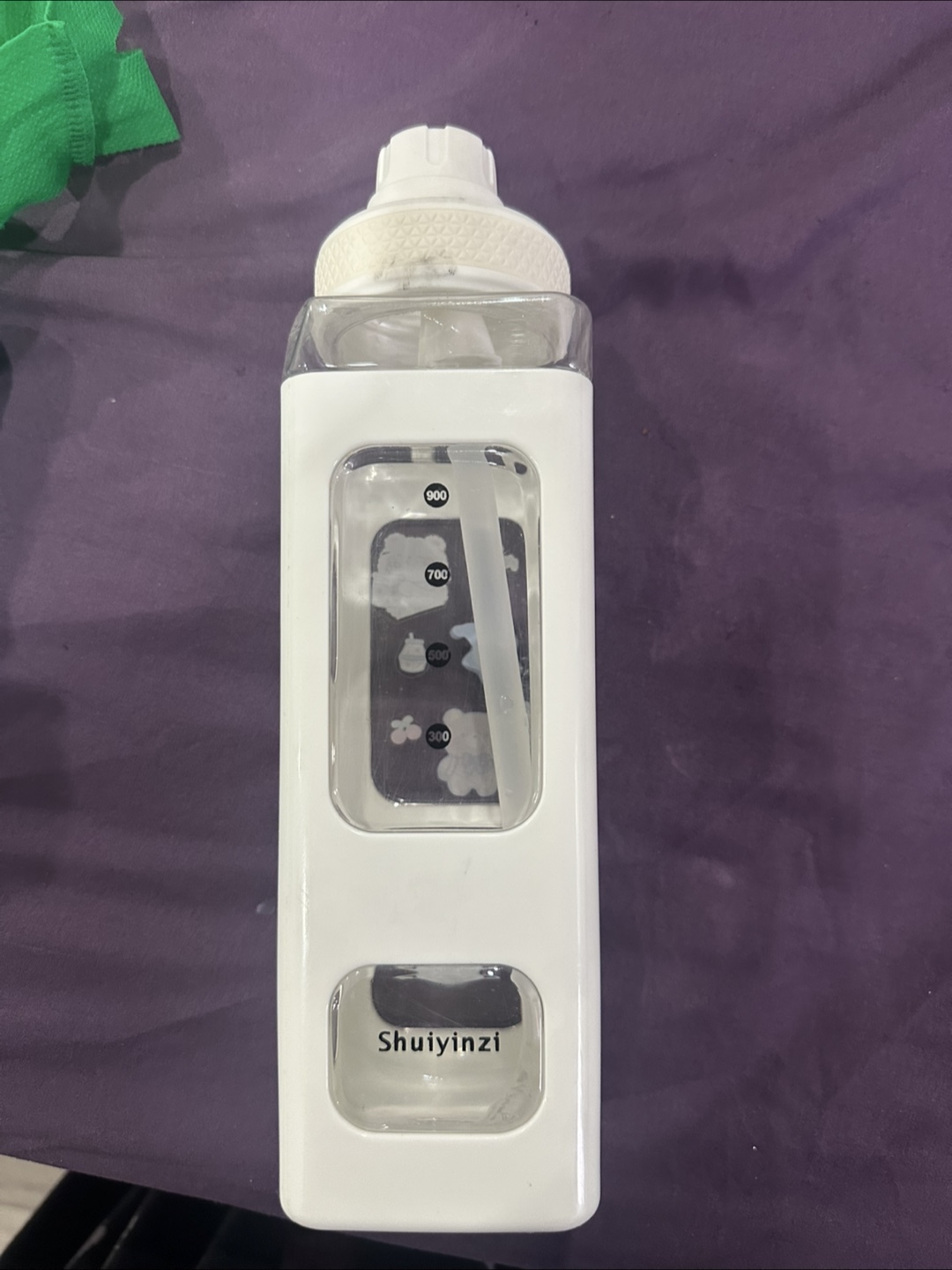 White Water Bottle with Straw - photo 2
