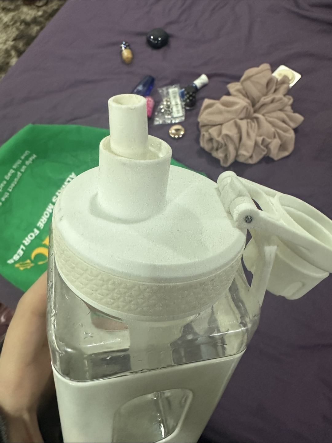 White Water Bottle with Straw - photo 3