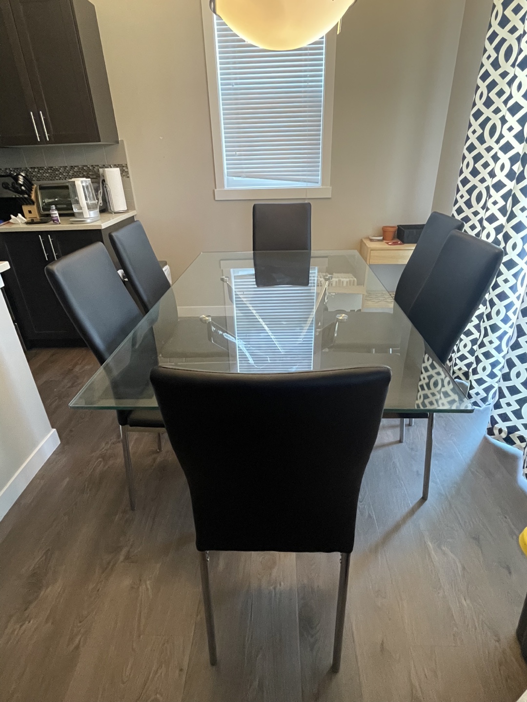 Glass Dining Table with Chairs