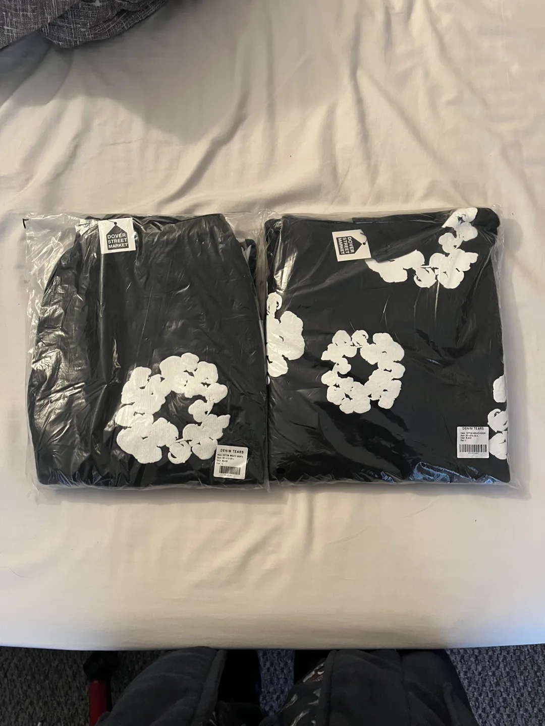 Denim Tears Hoodie Black and White - Large thumbnail