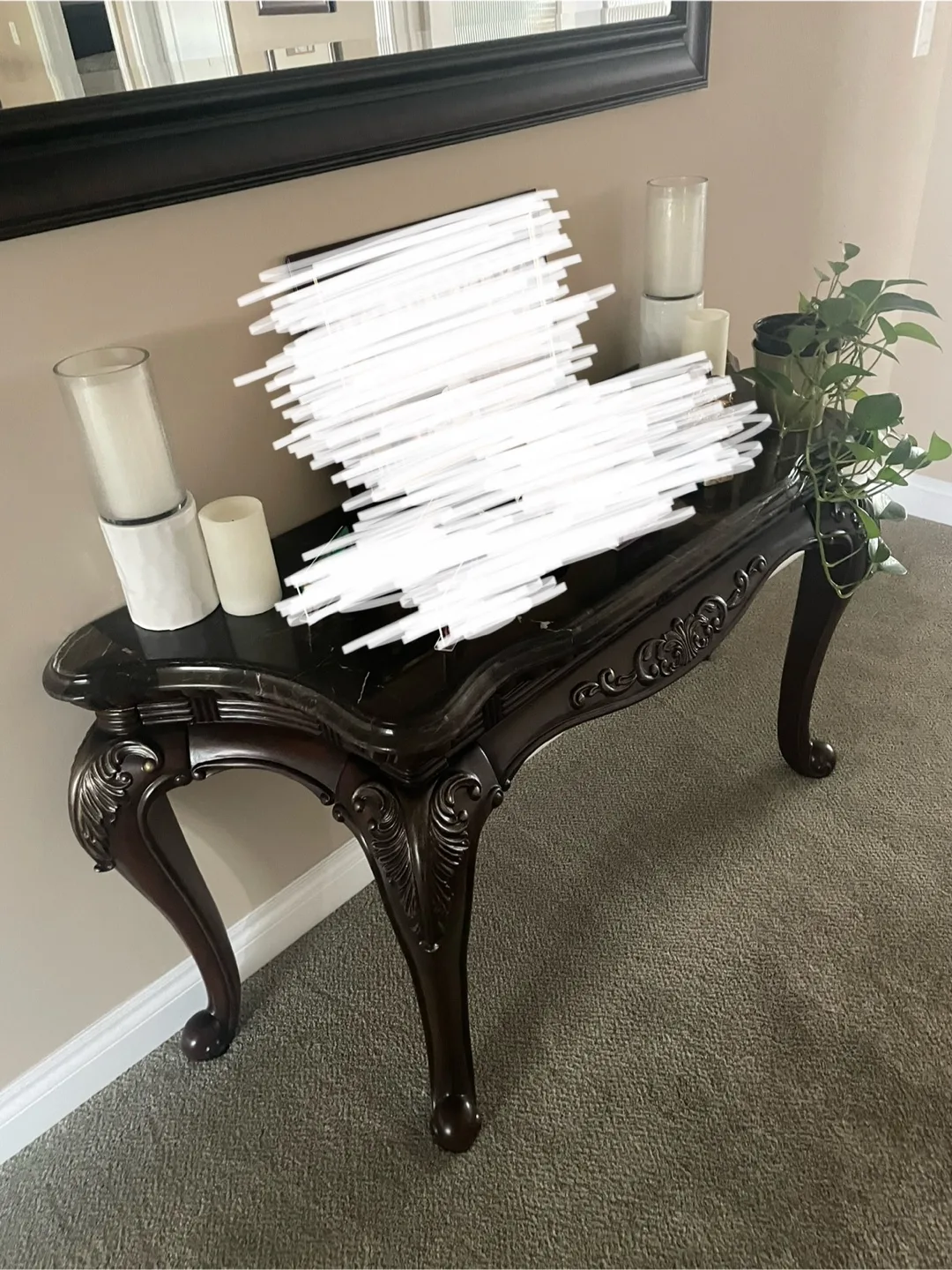 Dark Wooden Console Table thumbnail