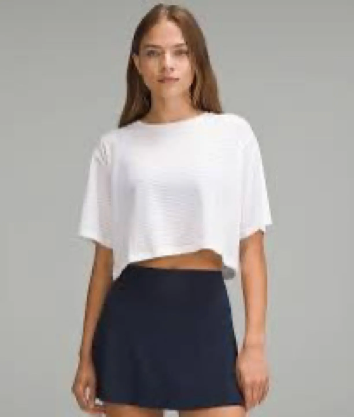 Bnwot lululemon Cortes Cropped T-Shirt Shadow Stripe thumbnail