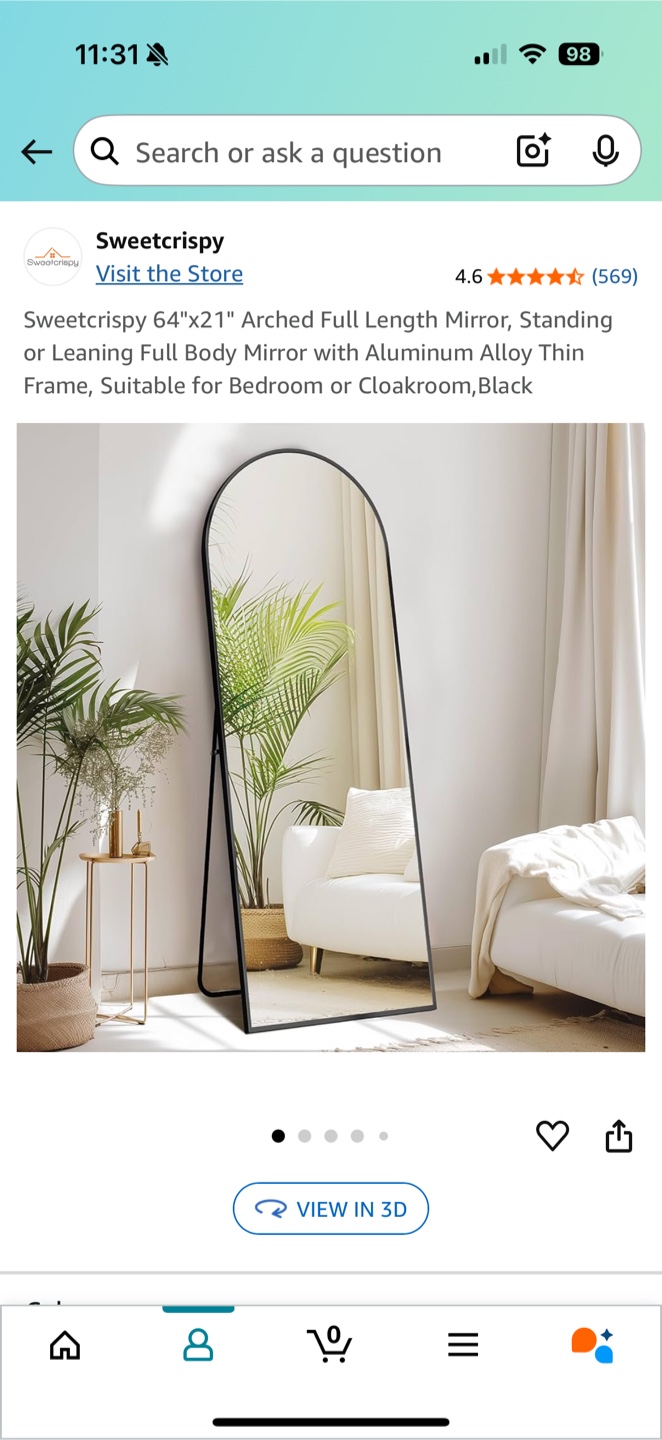 Arched Full Length Mirror