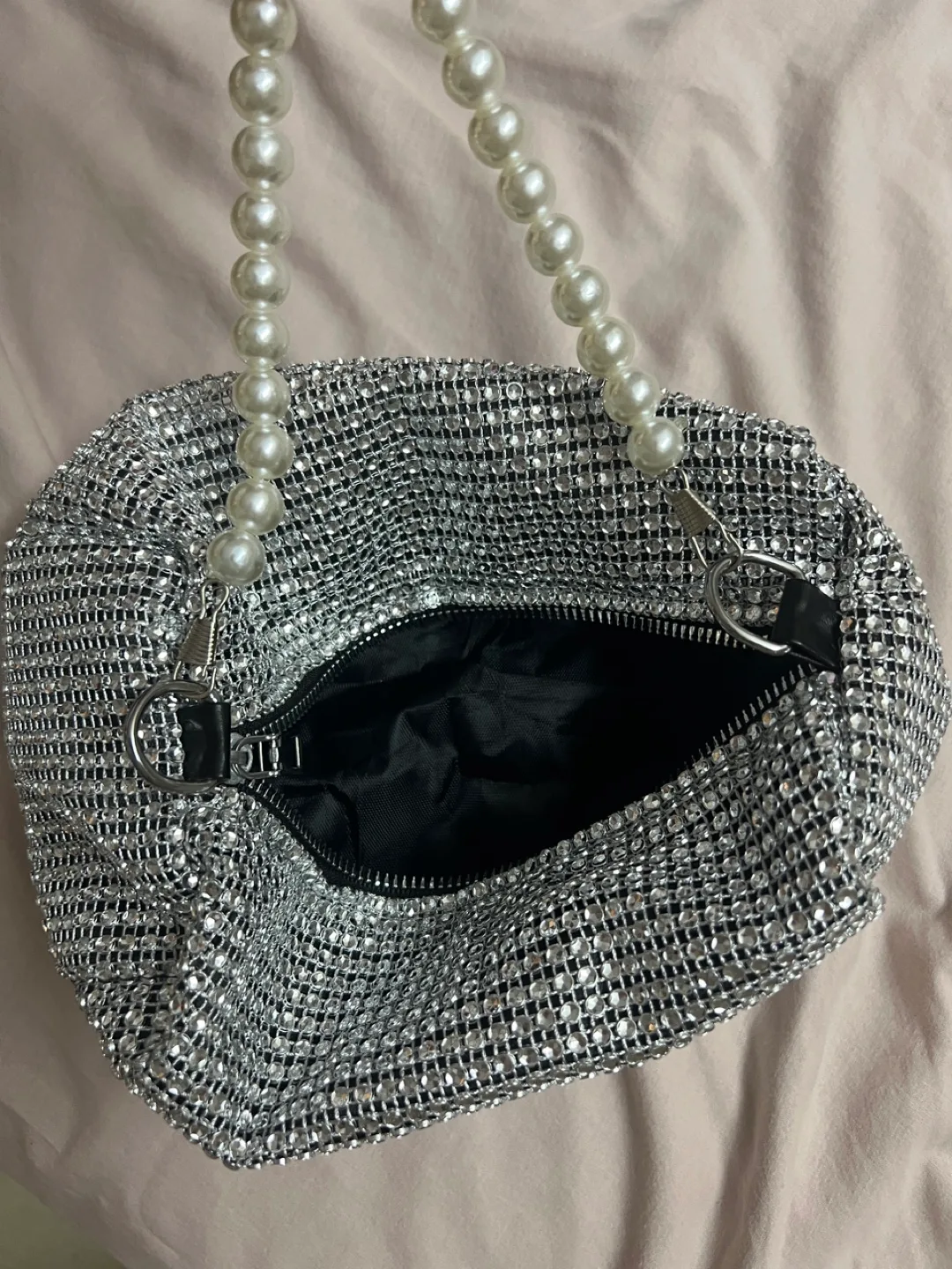 Party bag purse Pearl strap handle image indicator(2)