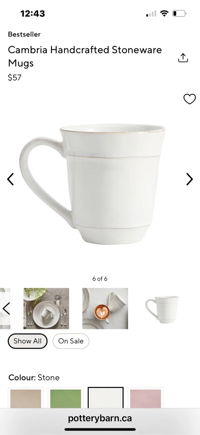 Cambria Handcrafted Stoneware Mug set of 4 thumbnail