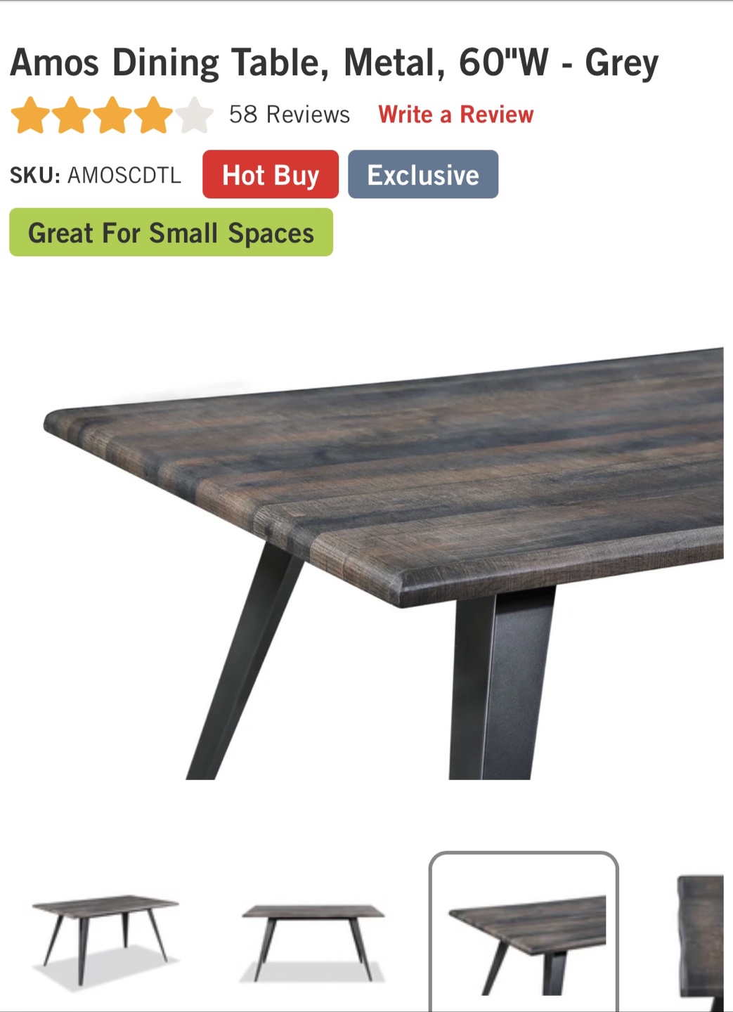 Amos Dining Table - photo 2