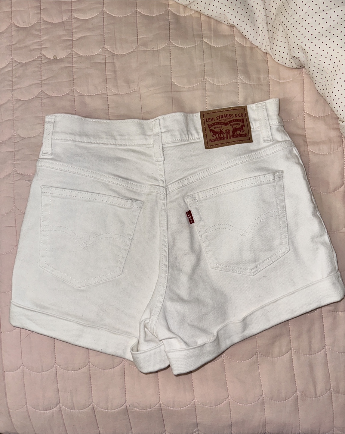 Levi's White Denim Shorts