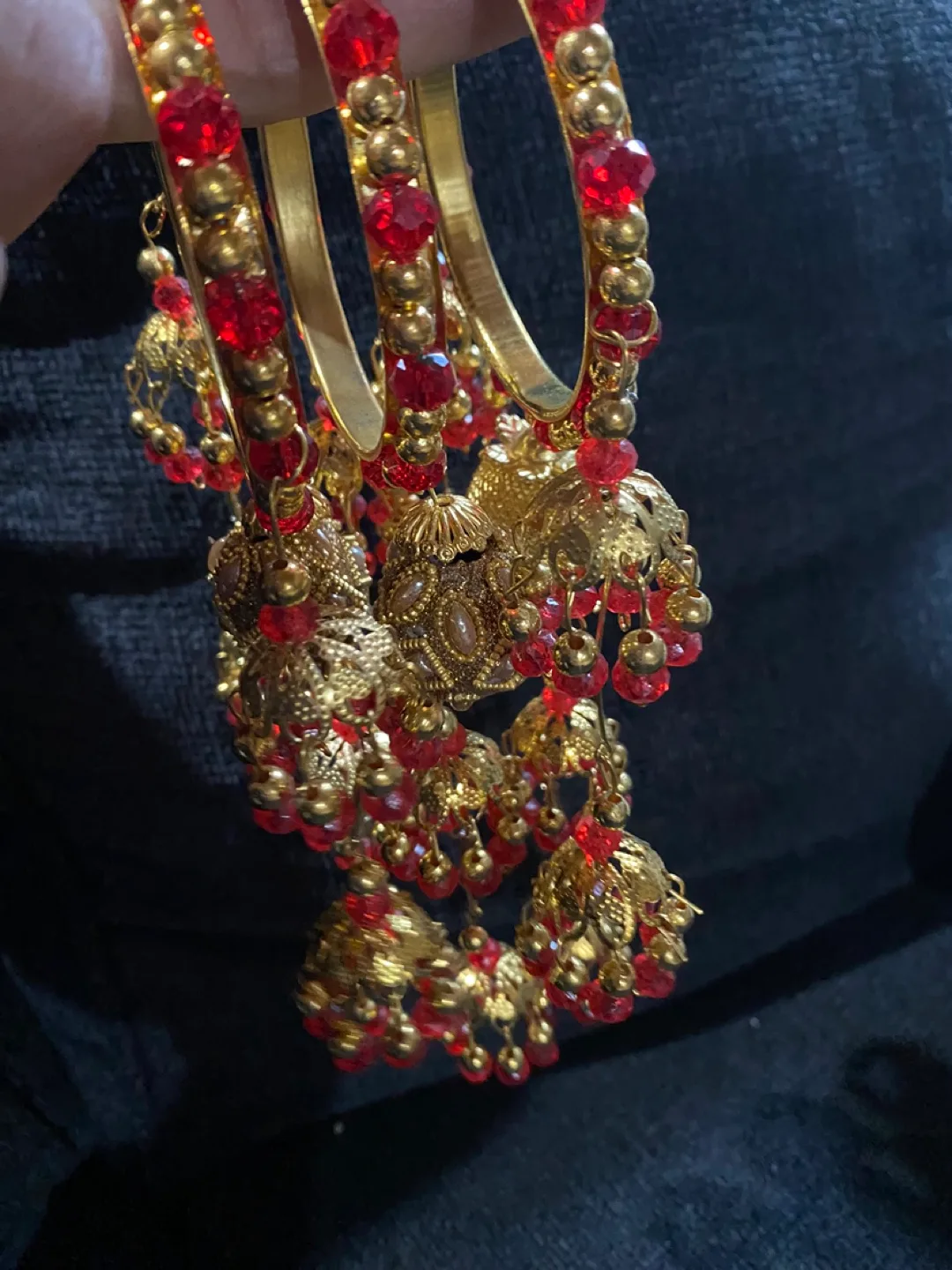 Gold and Red Bangles Set thumbnail