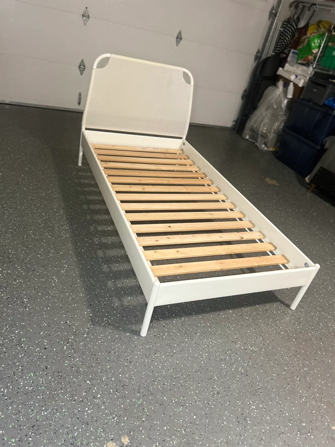 Twin White Bed Frame thumbnail