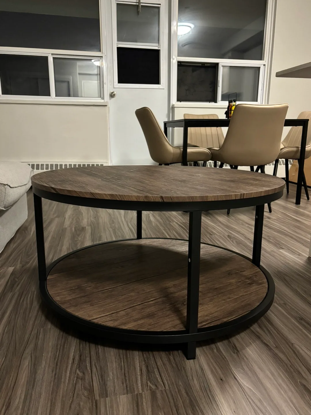 (New) Round Coffee Table metal and wood image indicator(2)