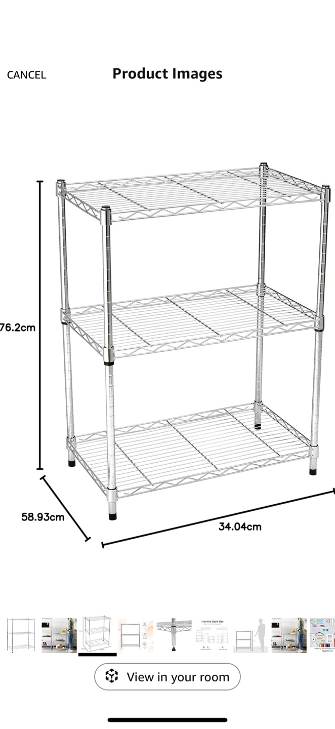 3-Tier Wire Shelving Unit