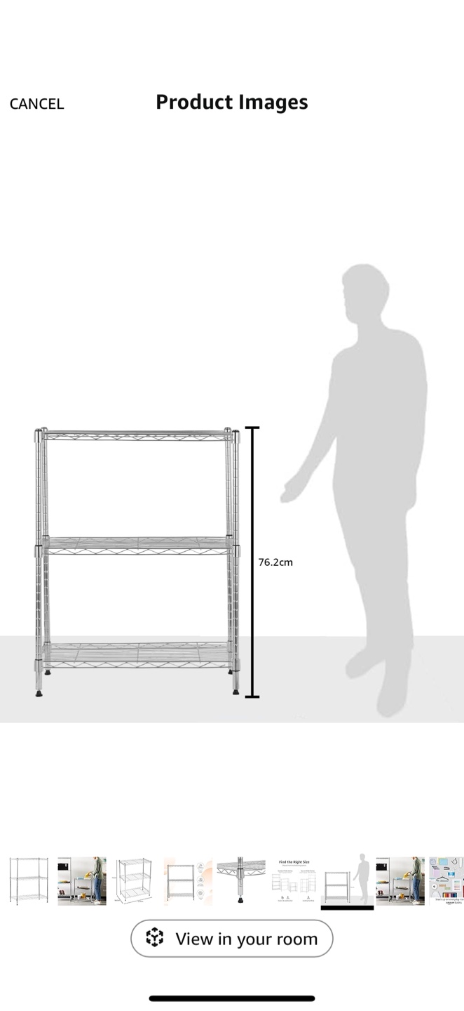 3-Tier Wire Shelving Unit - photo 2