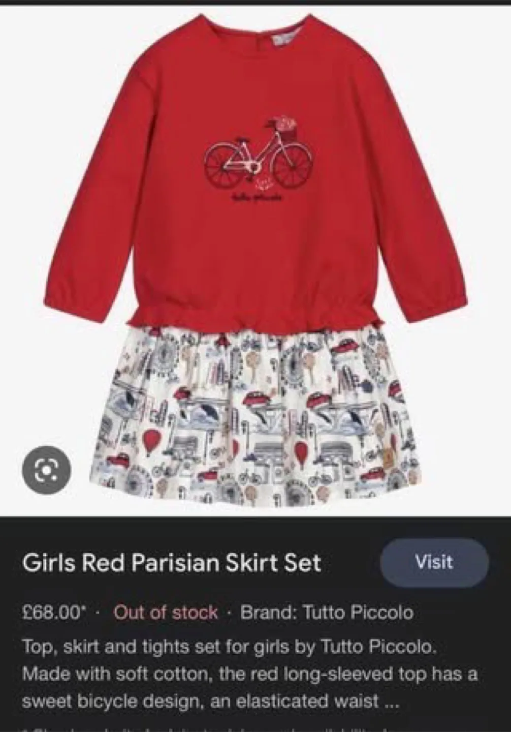 NWT- Tutto Piccolo Parisian Skirt size 12m image indicator(3)