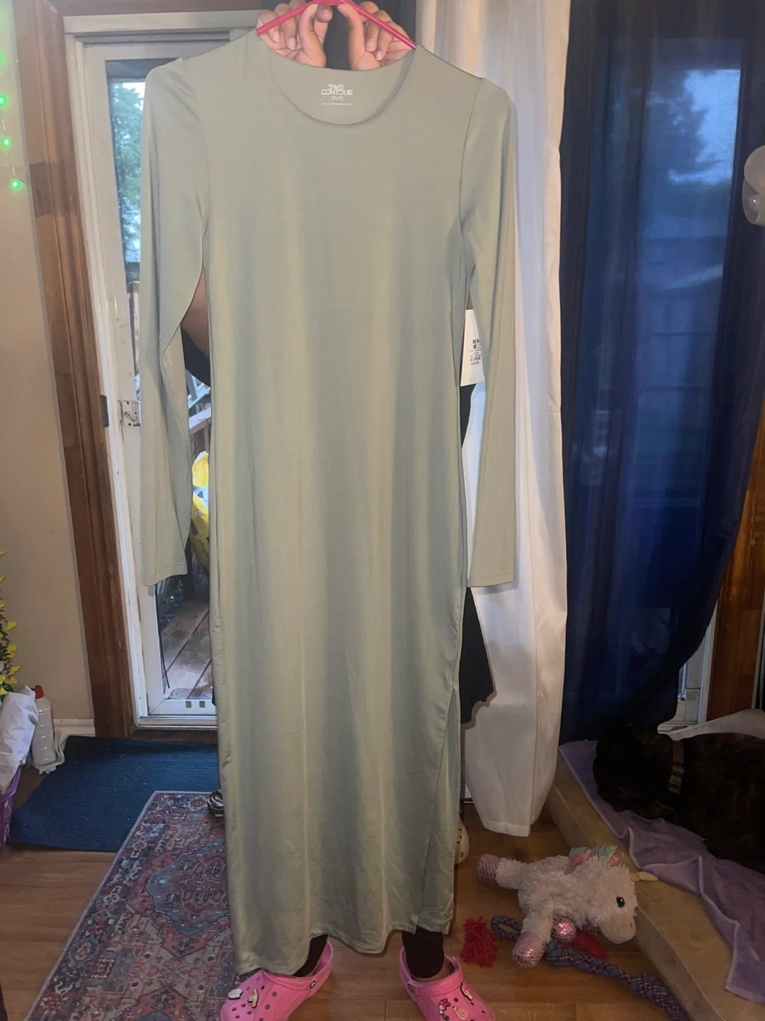 Sage Green Bodycon Maxi Dress - M/M thumbnail
