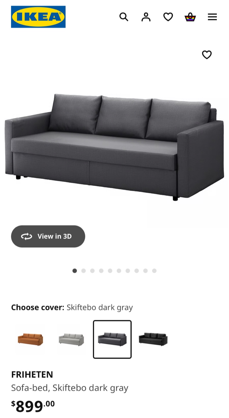 IKEA FRIHETEN Grey Sofa Bed (CAN DELIVER) - photo 3