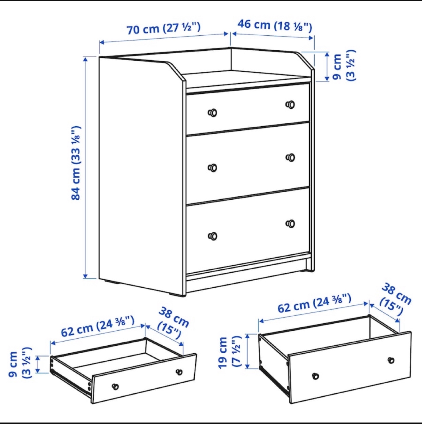 Hauga 3-drawers dresser - photo 5